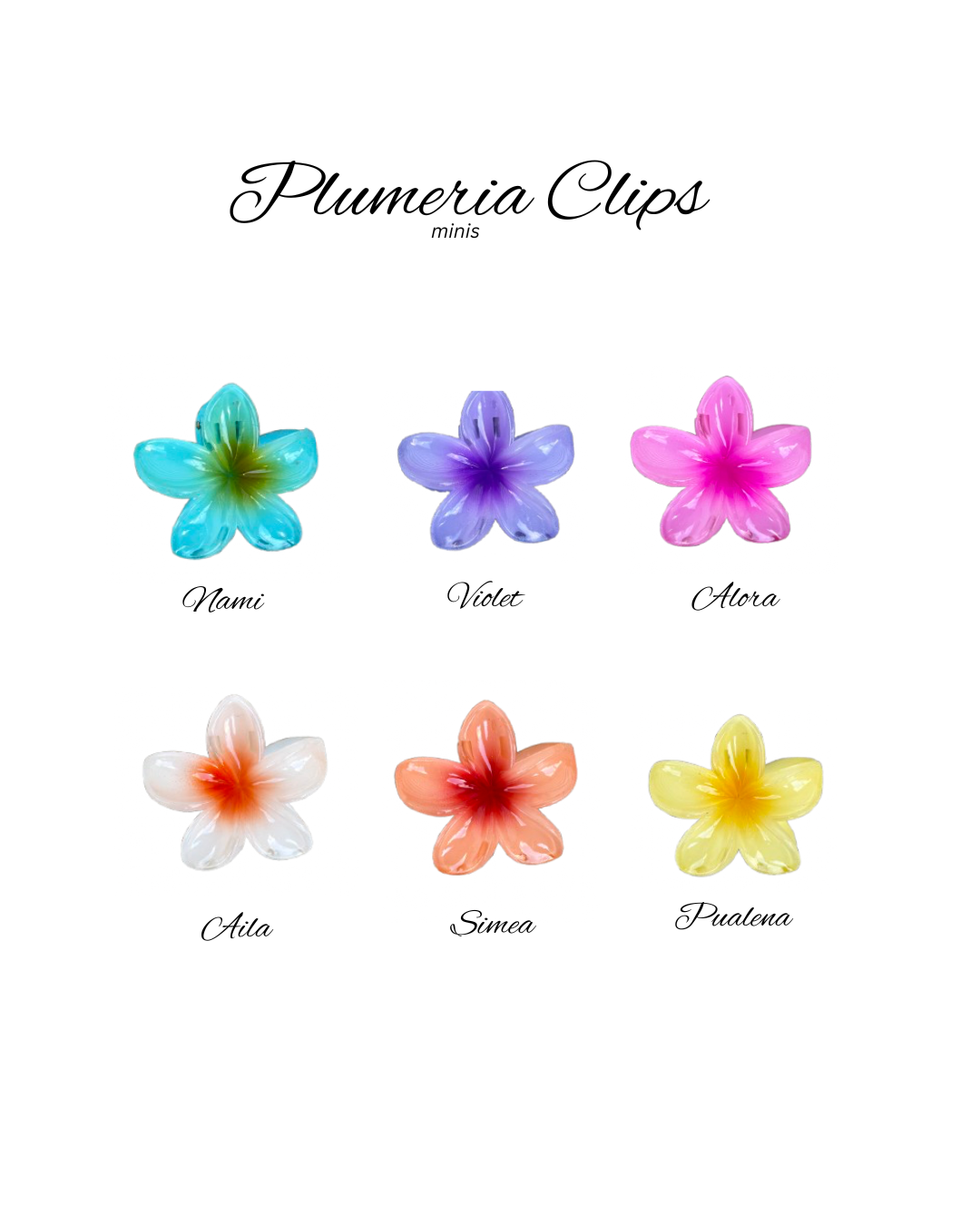 Plumeria Claw Clip Mini